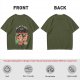 Olive graphic t-shirt with 'All My Plants Are Dead' dinosaur print