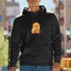 Black hoodie with cute duck holding knife graphic