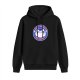 Black hoodie with 'Don't Worry Be Hoppy' bunny graphic