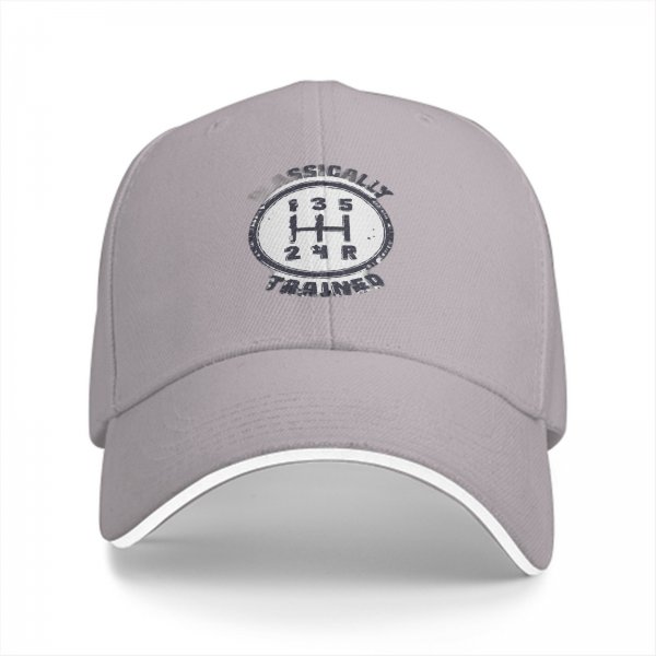 Black Baseball Cap With Manual Transmission Gear Shift Rally Trained Print