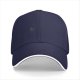 Black Baseball Cap with Small Subtle Front Graphic and White Brim Trim