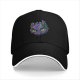 Black Baseball Cap With Neon Dragon Head Graphic Print
