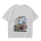 Olive T-Shirt with One Piece Straw Hat Pirates Crew and Ship Print