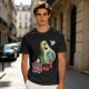 Olive T-Shirt with Cartoon Avocado Globe Travel Print