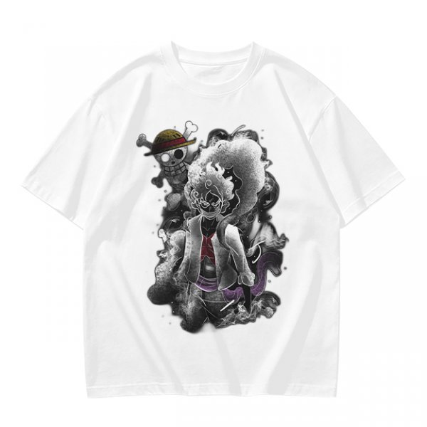 One Piece Luffy Gear 5 Graphic Olive T-Shirt