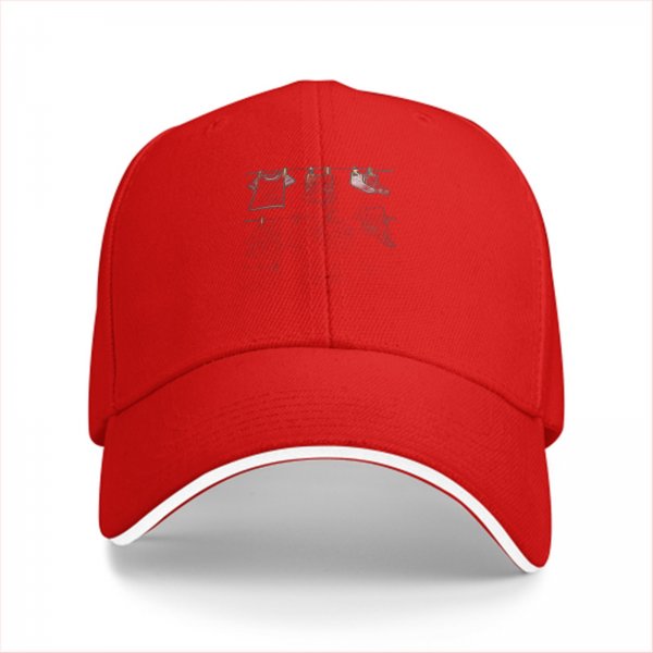 Black Baseball Cap With Clothesline Laundry Graphic Design