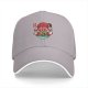 Black baseball cap with cute kitsune fox eating ramen graphic