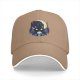 Black Baseball Cap With Night City Black Cat Crescent Moon Skull Art