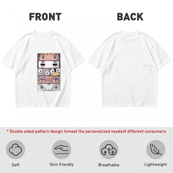 Spirited Away Character Eyes Graphic Olive T-Shirt