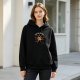 Black hoodie with octopus and coffee themed graphic print