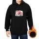 Black hoodie with cartoon friends graphic and friend ship text