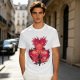 Olive Anime Graphic T-Shirt With Spiky Red Haired Character Art