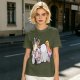 Olive T-shirt with Bored Unicorn Graphic Print