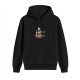 Black hoodie with cute dinosaur christmas tree graphic and rex text