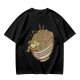 Olive Green T-Shirt With Illustrated Noodle Bowl Print