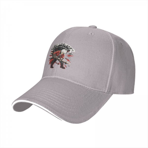 Black Baseball Cap With Devil Hunter Dante Graphic Print
