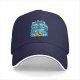 Black Baseball Cap With Blue Maneki-Neko Lucky Cat Graphic