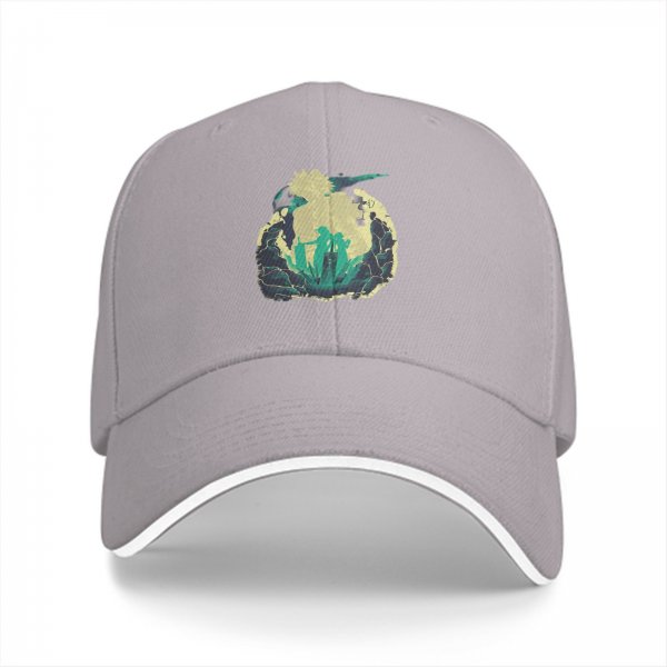 Black Baseball Cap With Anime Character Silhouette Graphic