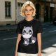 Olive T-Shirt with Cute Raccoon Holding Coffee Mug Print