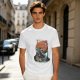 Olive T-Shirt with Japanese Dragon and Sun Graphic Print