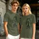 Olive T-shirt with Earth Bender Silhouette Graphic