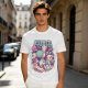 Olive t-shirt with dinosaur chef and cute character cooking graphic