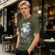 Olive T-shirt with Studio Ghibli Totoro and Spirited Away Characters Print