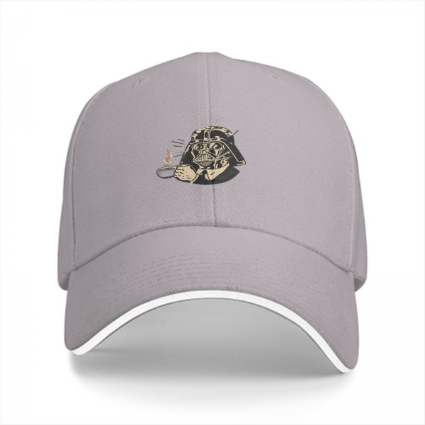 Black baseball cap with Darth Vader smoking cigar graphic