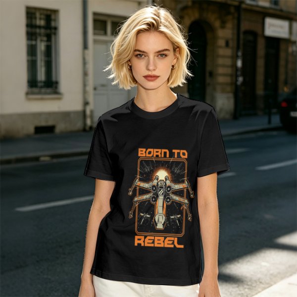 Born To Rebel X-Wing Starfighter Graphic T-Shirt