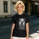 Olive t-shirt with dark anime winged warrior under full moon print
