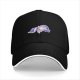 Black baseball cap with a sleeping cute cat graphic