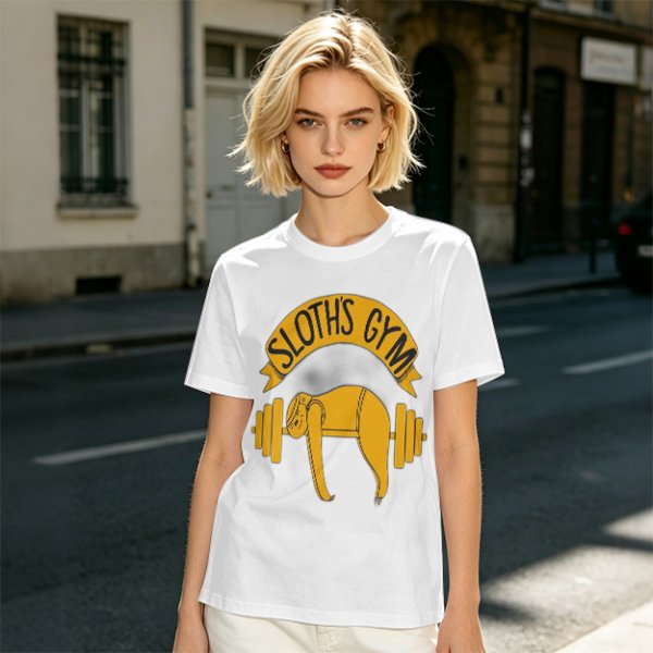 Sloth's Gym T-Shirt with Funny Lifting Sloth Graphic