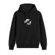 Black hoodie with moon and flying crow graphic