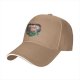 Black baseball cap with forest spirit creature graphic print