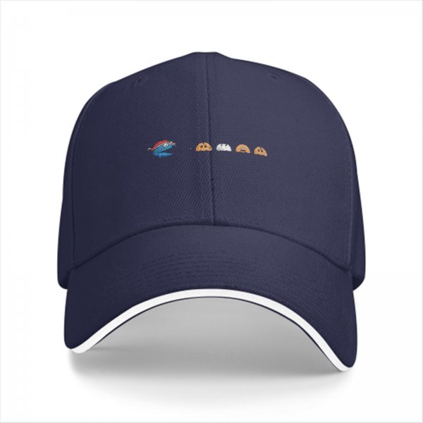Black baseball cap with retro video game character graphic design