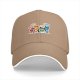 Black baseball cap with cute punctuation characters and speech bubbles