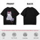 Olive T-shirt with Cute Raccoon Wearing Red Bow Graphic