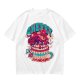 Olive T-shirt with Cherry Surf Cupcake Beach Graphic Print
