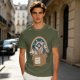 Olive T-Shirt With Raccoon Opossum Adopt A Cat Rainbow Print