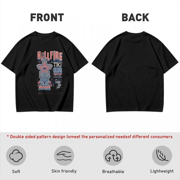 Olive T-Shirt with Hellfire Tiki Club Tiki Totem Graphic Print