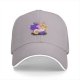 Black baseball cap with cute fantasy bird family illustration