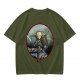 Olive Green T-Shirt With Legendary Hero Art Print