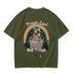 Trash Can Not Trash Raccoon Rainbow Graphic T-Shirt