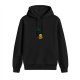 Black Hoodie With Cute Duck And Clover Graphic Print