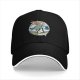 Black Baseball Cap with Howl’s Moving Castle Dancing Characters Print