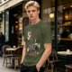 Olive Green T-Shirt With Superhero Animal Squad Graphic Print