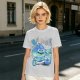Olive green t-shirt with a slime jam graphic design