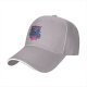 Black Baseball Cap With Neon Blue And Pink Dragon Graphic