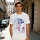 Olive T-Shirt With Whimsical Winged Creature Art Print