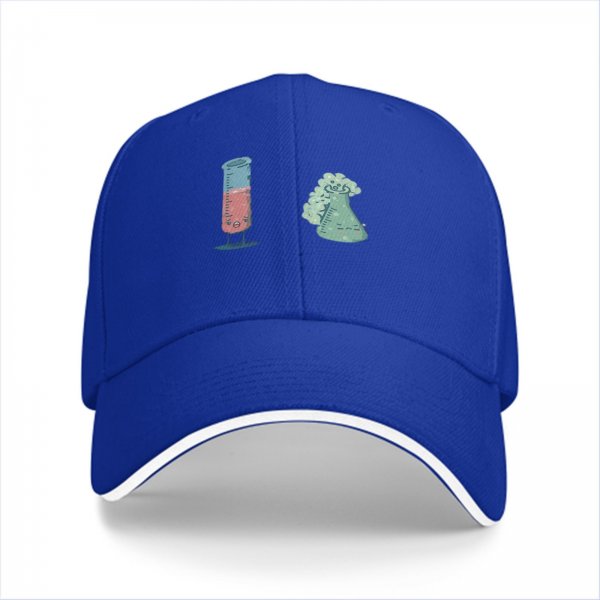 Black Baseball Cap With Cute Science Lab Beaker Print